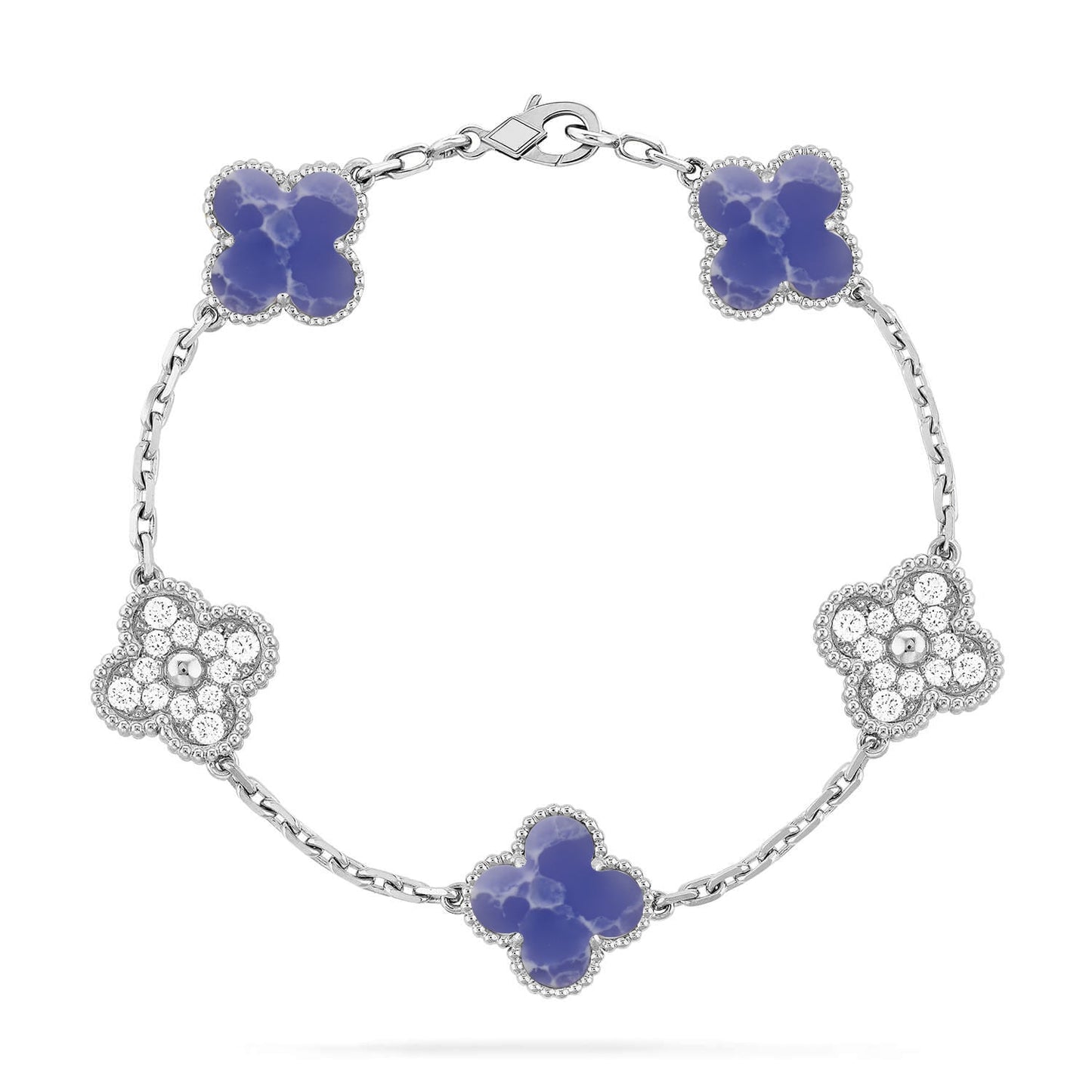 [Saipan]LUCKY CLOVER 5-MOTIF BRACELET - BLUE LARIMAR COLLECTION