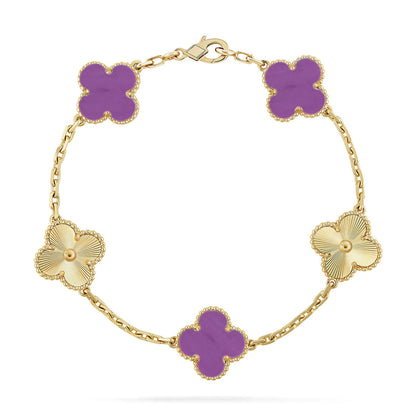 [Saipan]LUCKY CLOVER 5-MOTIF BRACELET - VIOLET COLLECTION