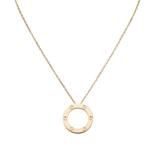 [Saipan]LOVE LARGE CIRCULAR PENDANT NECKLACE