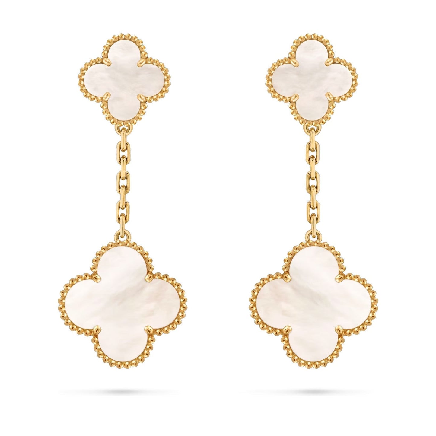 [Saipan]CLOVER DUAL-MOTIF STATEMENT STUD EARRINGS - DOUBLE-CHARM COLLECTION