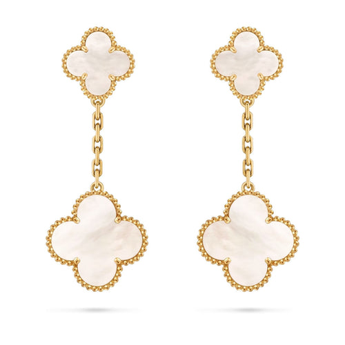 [Saipan]CLOVER DUAL-MOTIF STATEMENT STUD EARRINGS - DOUBLE-CHARM COLLECTION