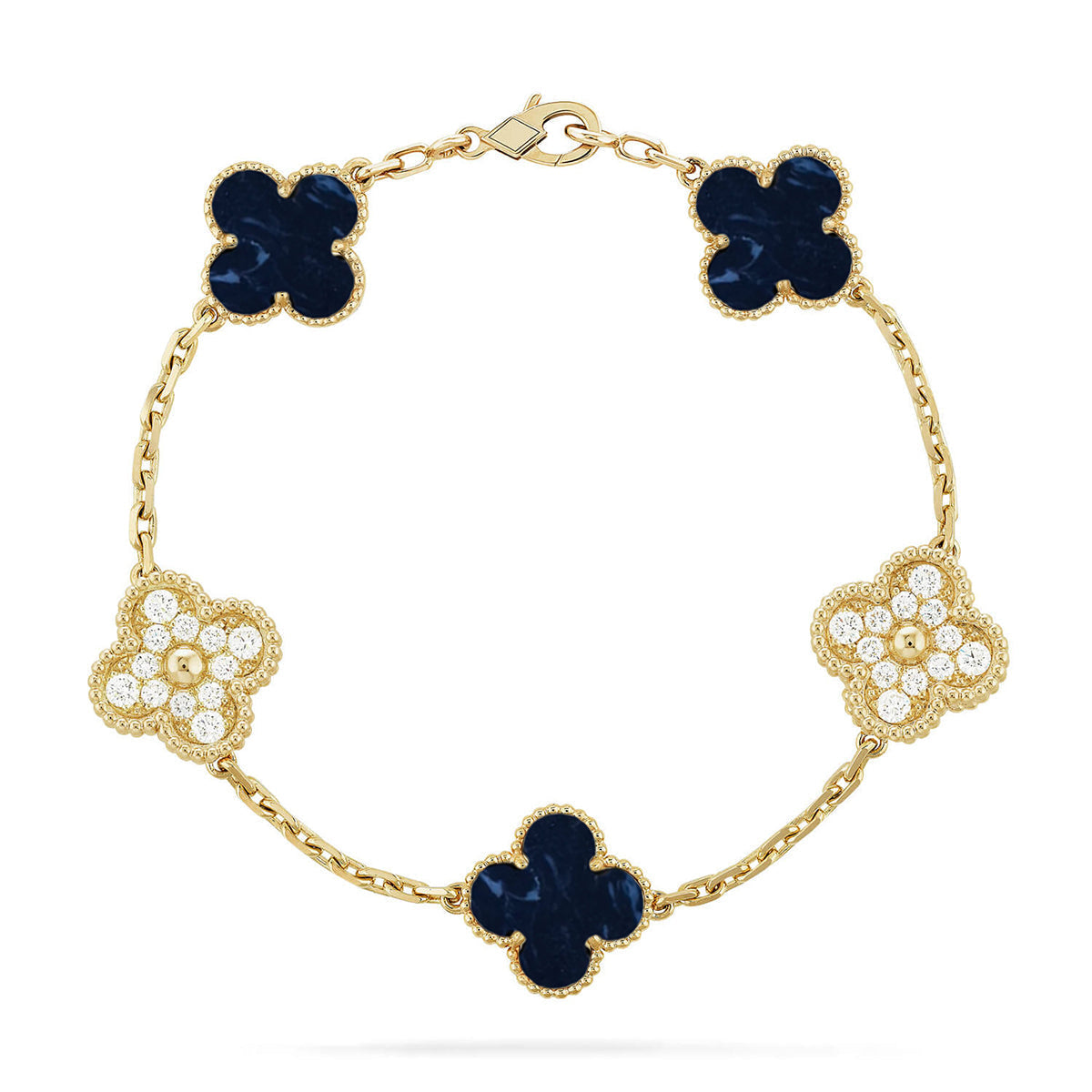 [Saipan]LUCKY CLOVER 5-MOTIF BRACELET - PIETERSITE COLLECTION