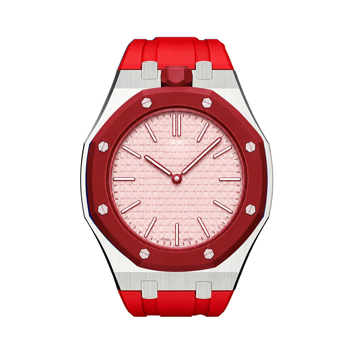[Saipan]OAK POP ORANGE-RED STEEL SILICONE STRAP