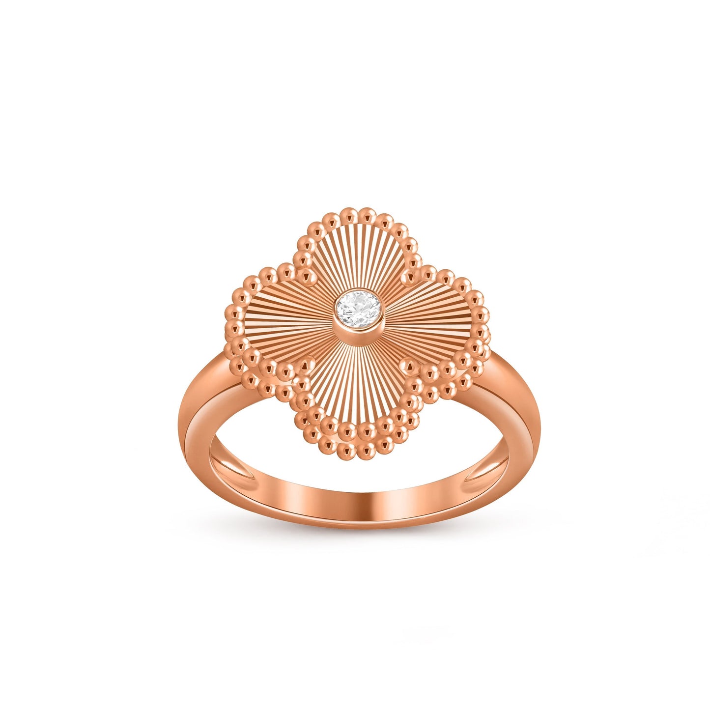 [Saipan]LUCKY CLOVER DIAMOND-ACCENT ROSE GOLD RING COLLECTION