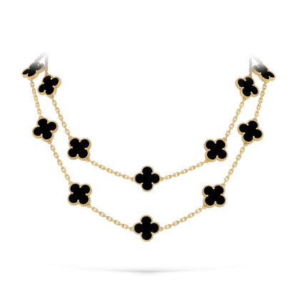 [Saipan]CLASSIC 20-MOTIF LUCKY CLOVER LONG NECKLACE GOLD COLLECTION