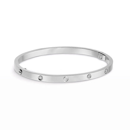 [Saipan]LOVE 3.65MM SMALL MODEL BANGLE - 6-DIAMOND