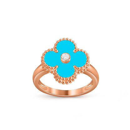 [Saipan]LUCKY CLOVER DIAMOND-ACCENT ROSE GOLD RING COLLECTION