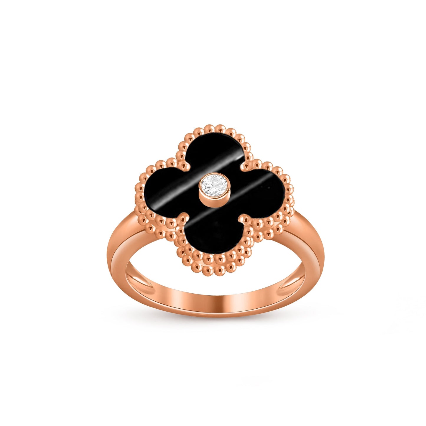 [Saipan]LUCKY CLOVER DIAMOND-ACCENT ROSE GOLD RING COLLECTION