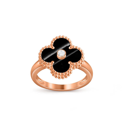 [Saipan]LUCKY CLOVER DIAMOND-ACCENT ROSE GOLD RING COLLECTION