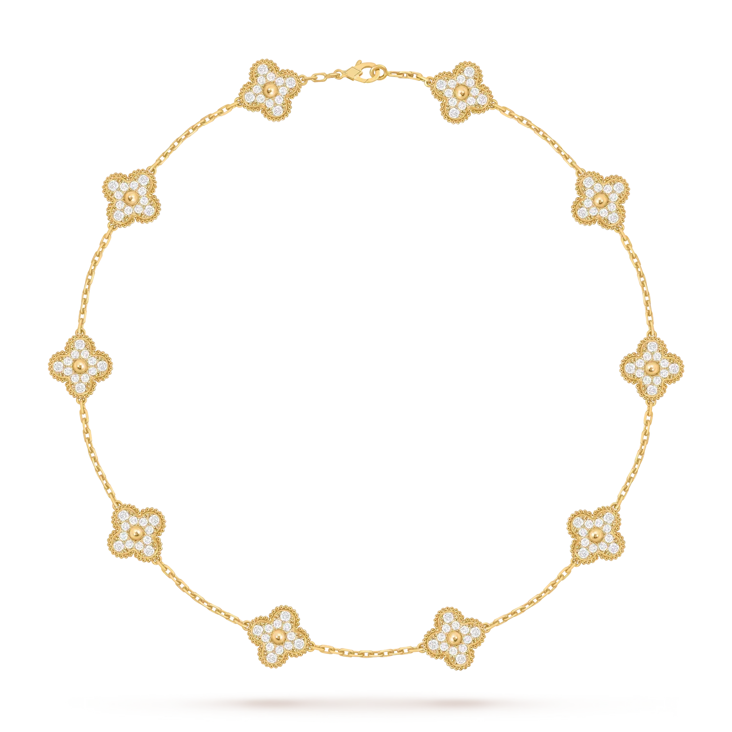 [Saipan]CLASSIC LUCKY 10-MOTIF CLOVER NECKLACE GOLD COLLECTION