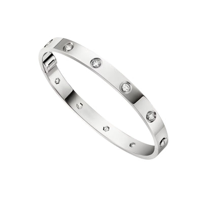 [Saipan]CLASSIC 6.1MM LOVE SINGLE-SCREW CLOSURE BANGLE - 10-DIAMOND