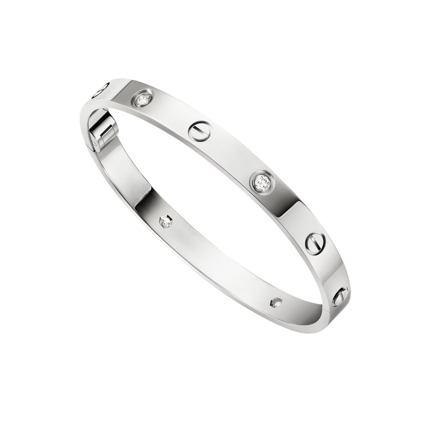 [Saipan]CLASSIC 6.1MM LOVE SINGLE-SCREW CLOSURE BANGLE - 4-DIAMOND