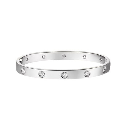 [Saipan]CLASSIC 6.1MM LOVE SINGLE-SCREW CLOSURE BANGLE - 10-DIAMOND