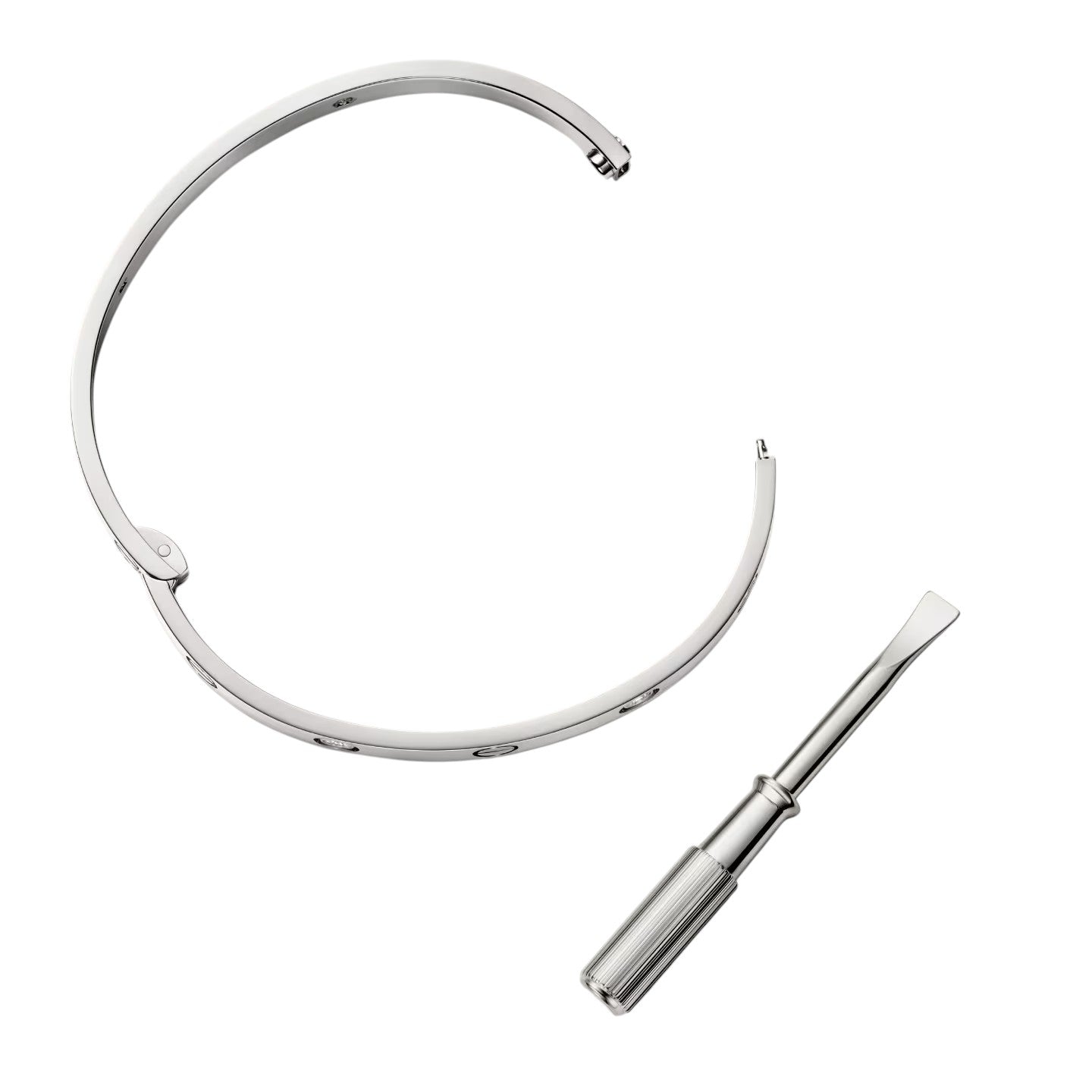 [Saipan]CLASSIC 6.1MM LOVE SINGLE-SCREW CLOSURE BANGLE - 4-DIAMOND