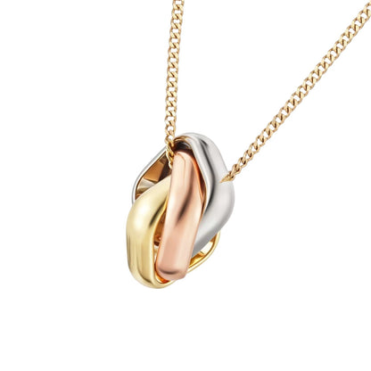 [Saipan]TRI-COLOR SQUARE RING NECKLACE