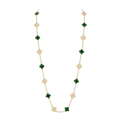 [Saipan]CLASSIC 20-MOTIF LUCKY CLOVER LONG NECKLACE GOLD COLLECTION