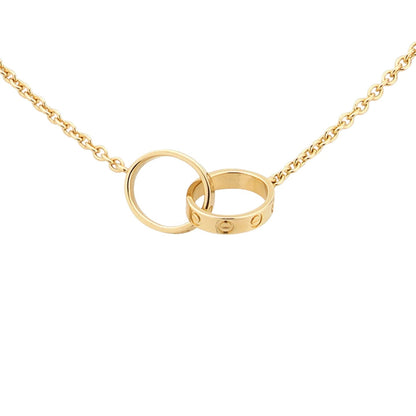 [Saipan]LOVE DOUBLE-RING INTERLOCKED NECKLACE