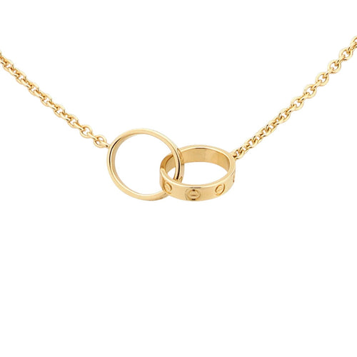 [Saipan]LOVE DOUBLE-RING INTERLOCKED NECKLACE
