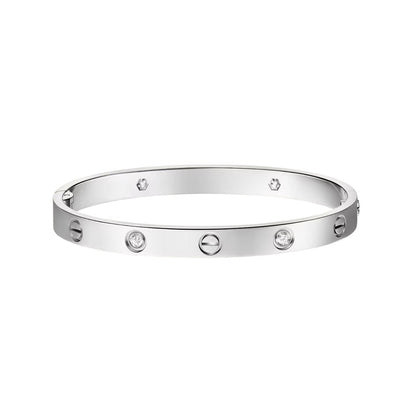 [Saipan]CLASSIC 6.1MM LOVE SINGLE-SCREW CLOSURE BANGLE - 4-DIAMOND