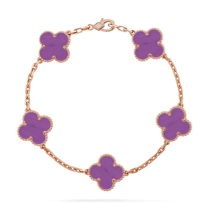 [Saipan]LUCKY CLOVER 5-MOTIF BRACELET - VIOLET COLLECTION