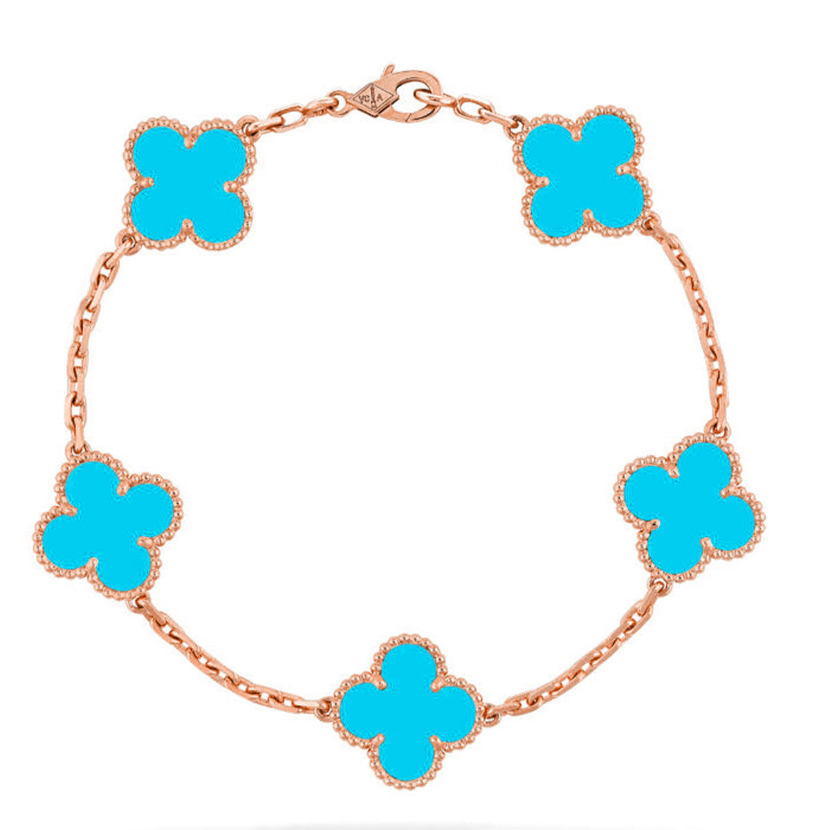 [Saipan]LUCKY CLOVER 5-MOTIF BRACELET - TURQUOISE COLLECTION