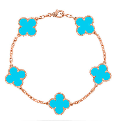 [Saipan]LUCKY CLOVER 5-MOTIF BRACELET - TURQUOISE COLLECTION