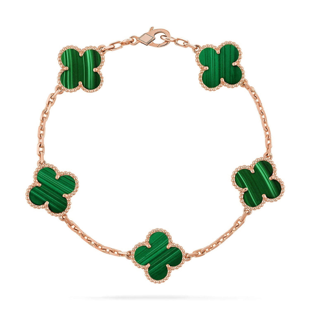 [Saipan]LUCKY CLOVER 5-MOTIF BRACELET - MALACHITE COLLECTION