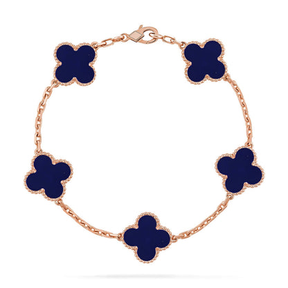 [Saipan]LUCKY CLOVER 5-MOTIF BRACELET - LAPIS LAZULI COLLECTION