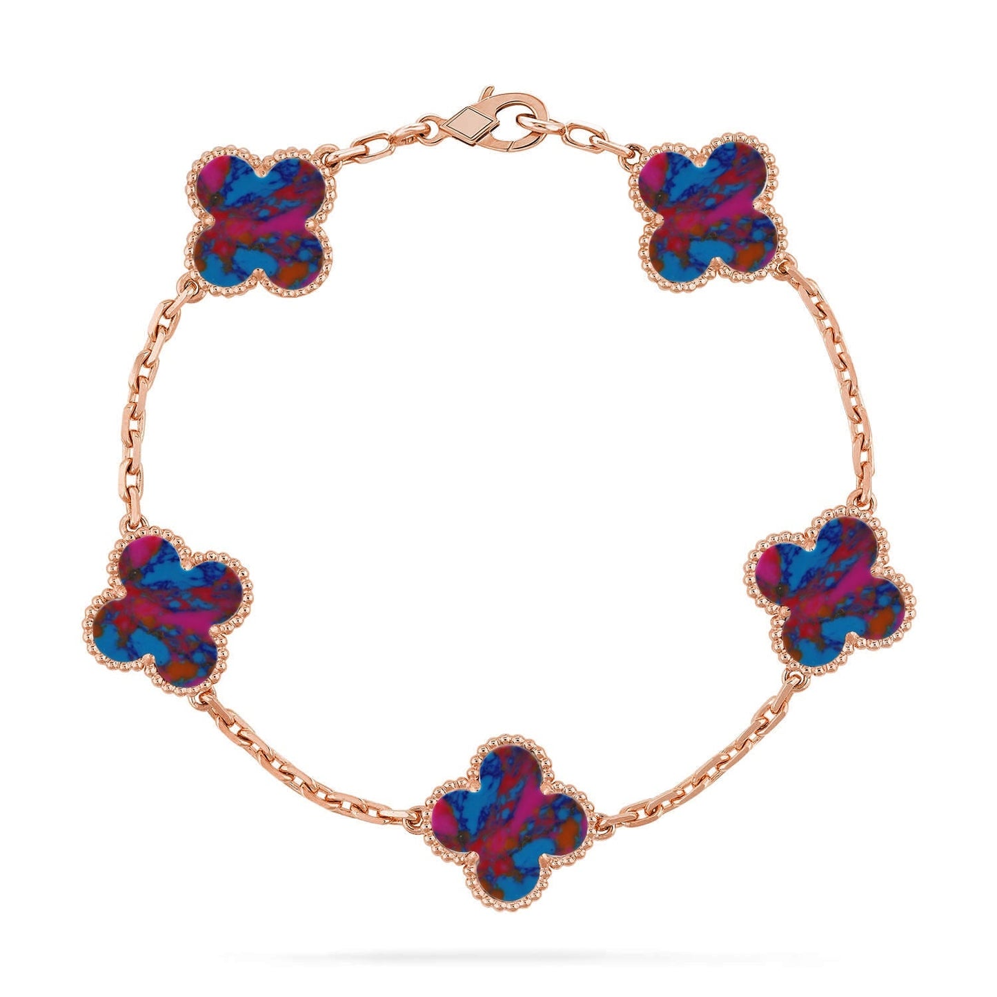 [Saipan]LUCKY CLOVER 5-MOTIF BRACELET - MULTI-GEM COLLECTION
