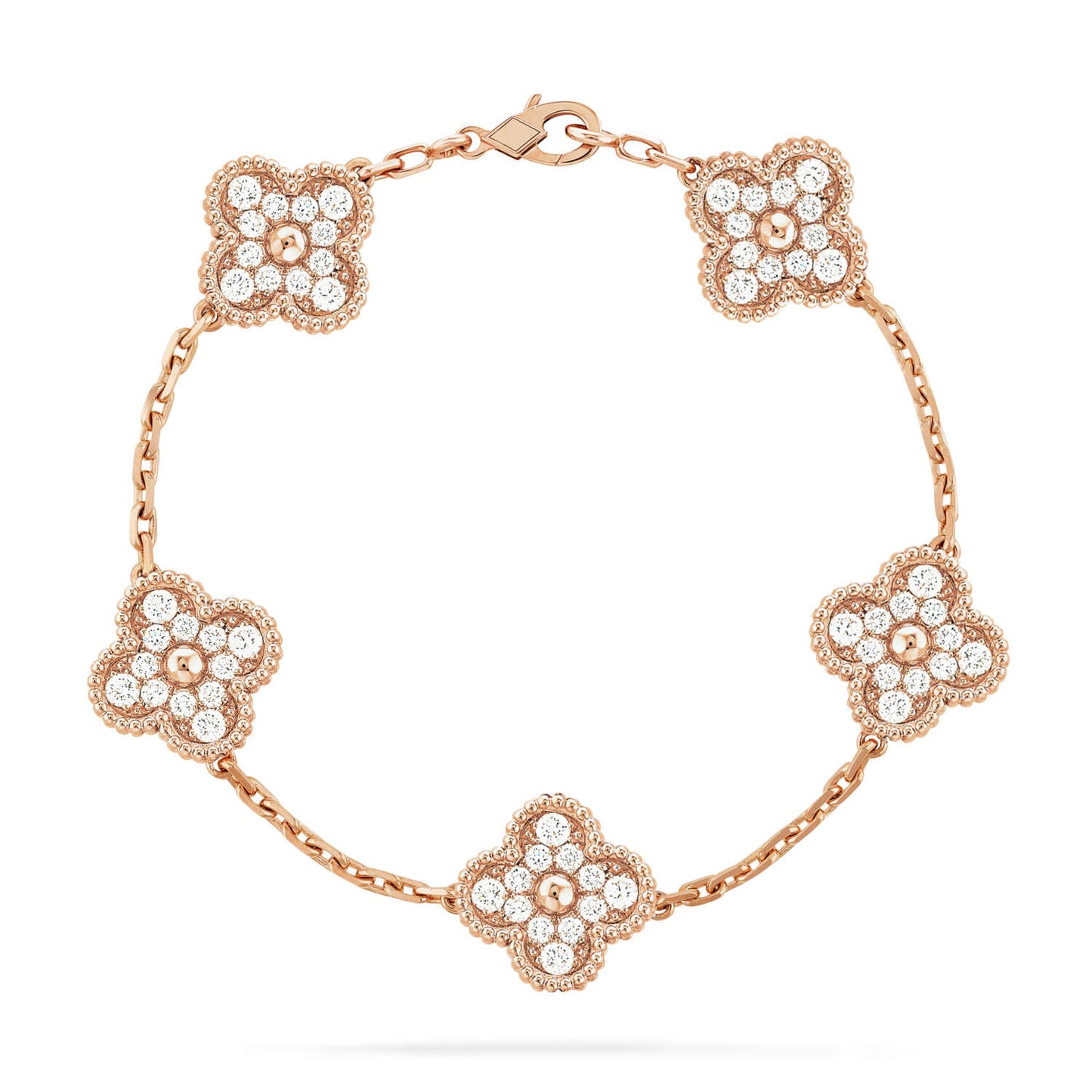 [Saipan]LUCKY CLOVER 5-MOTIF BRACELET - FULL-DIAMOND