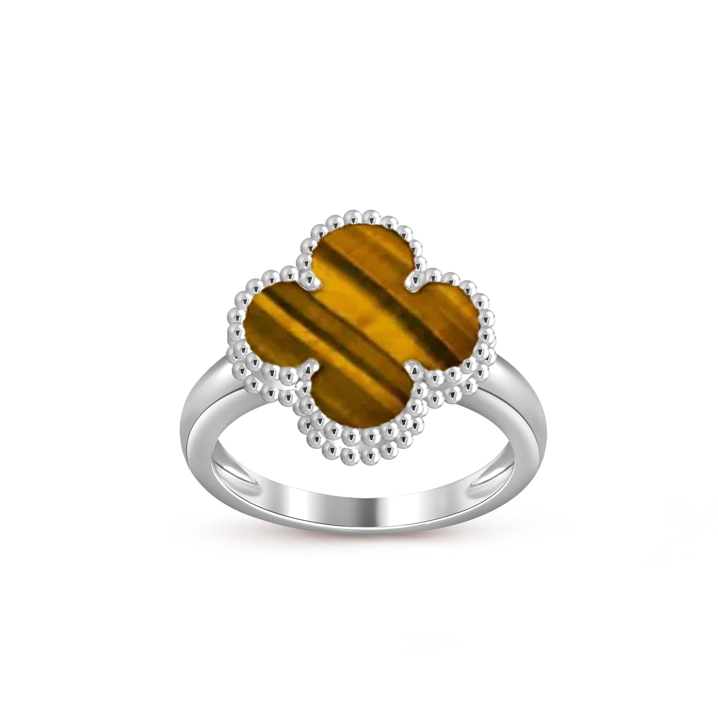 [Saipan]LUCKY CLOVER VINTAGE WHITE GOLD RING COLLECTION