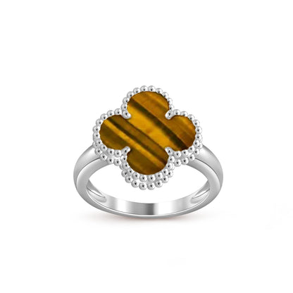 [Saipan]LUCKY CLOVER VINTAGE WHITE GOLD RING COLLECTION