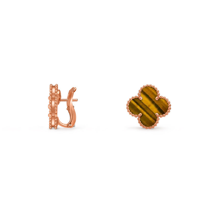 [Saipan]15MM CLOVER FLOWER STUD EARRINGS ROSE GOLD COLLECTION