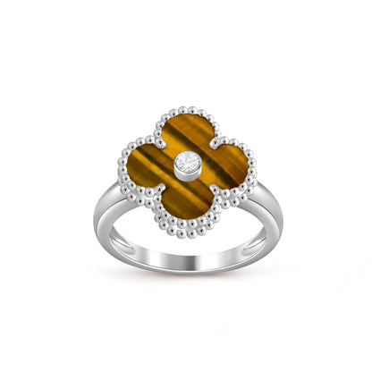 [Saipan]LUCKY CLOVER DIAMOND-ACCENT WHITE GOLD RING COLLECTION