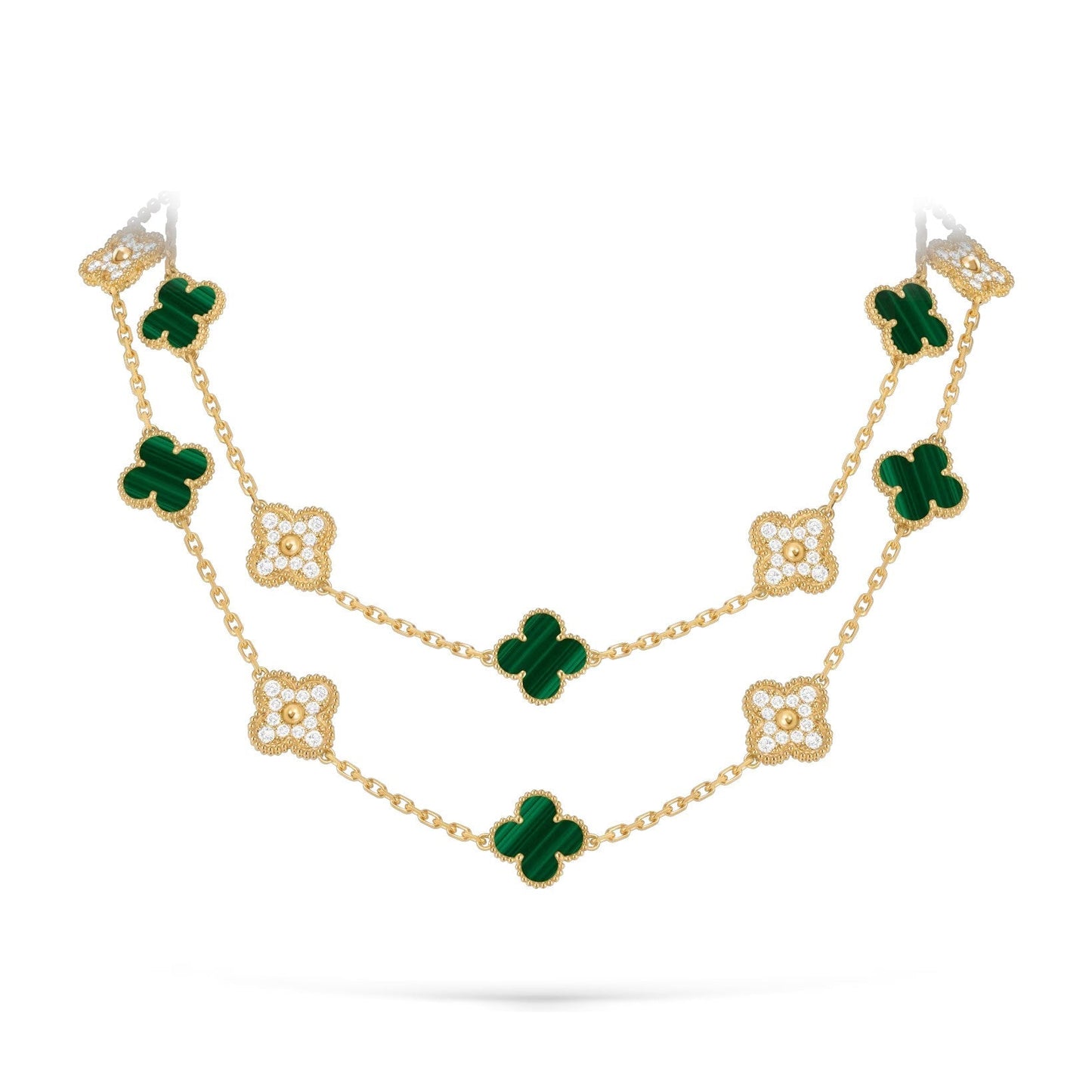 [Saipan]CLASSIC 20-MOTIF LUCKY CLOVER LONG NECKLACE GOLD COLLECTION