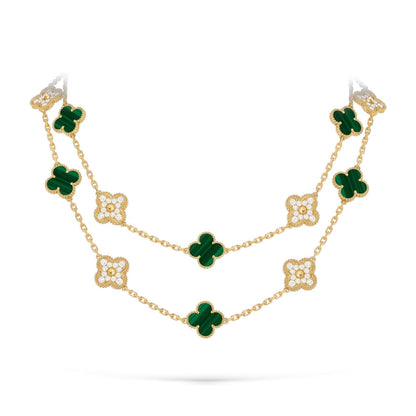 [Saipan]CLASSIC 20-MOTIF LUCKY CLOVER LONG NECKLACE GOLD COLLECTION