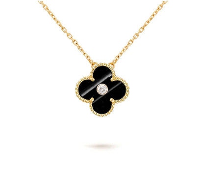 [Saipan]15MM CLOVER FLOWER DIAMOND PENDANT NECKLACE COLLECTION