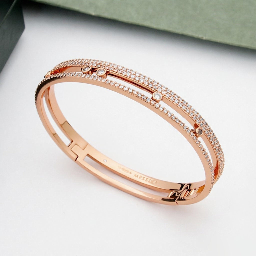 [Saipan]MOVE ROMANE PAVÉ DIAMOND BANGLE BRACELET