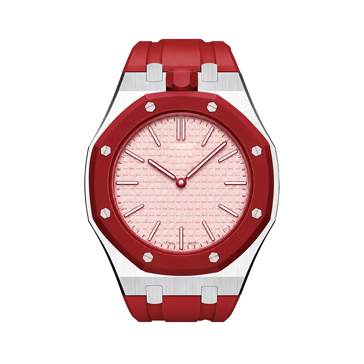 [Saipan]OAK POP RED STEEL SILICONE STRAP