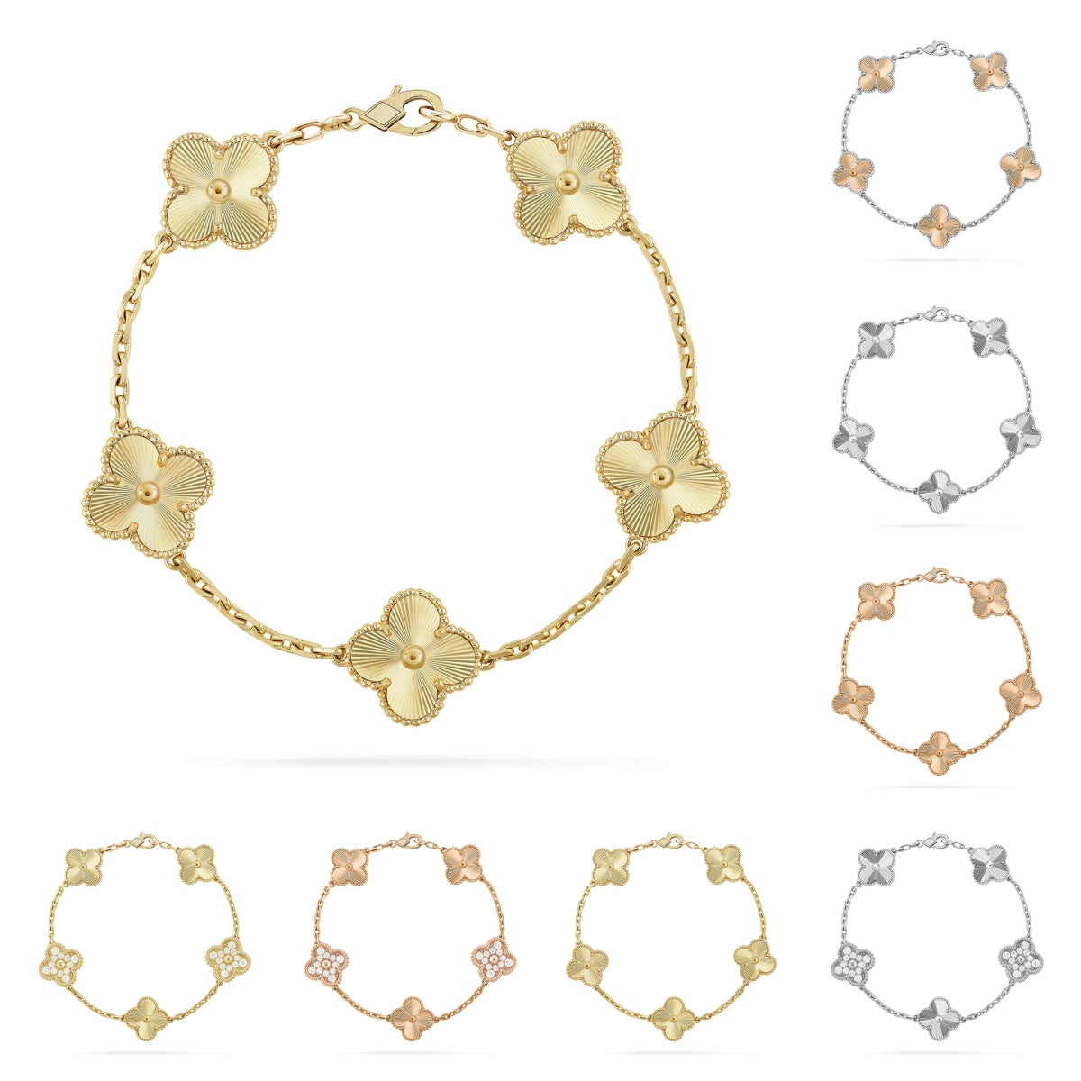 [Saipan]LUCKY CLOVER 5-MOTIF BRACELET - LASER COLLECTION