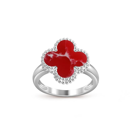 [Saipan]LUCKY CLOVER VINTAGE WHITE GOLD RING COLLECTION
