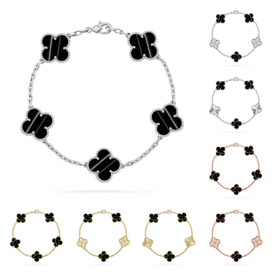 [Saipan]LUCKY CLOVER 5-MOTIF BRACELET - PULSE STONE COLLECTION