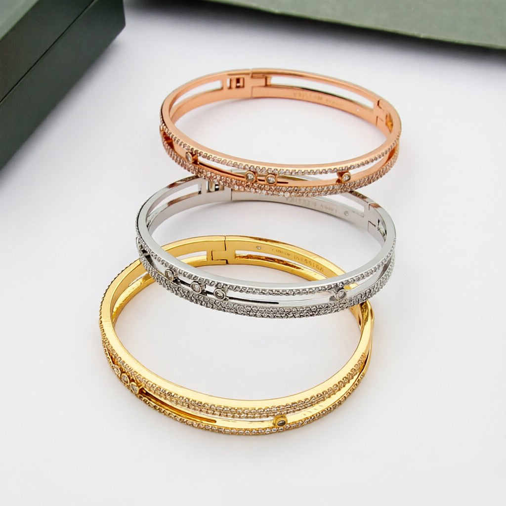 [Saipan]MOVE ROMANE PAVÉ DIAMOND BANGLE BRACELET