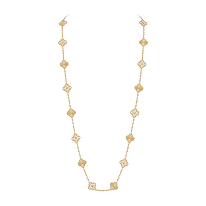 [Saipan]CLASSIC 20-MOTIF LUCKY CLOVER LONG NECKLACE GOLD COLLECTION
