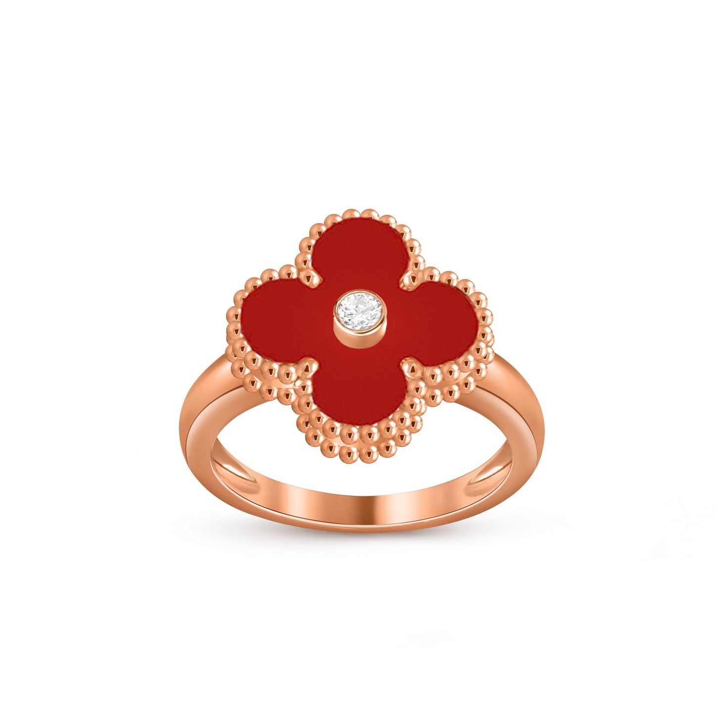 [Saipan]LUCKY CLOVER DIAMOND-ACCENT ROSE GOLD RING COLLECTION