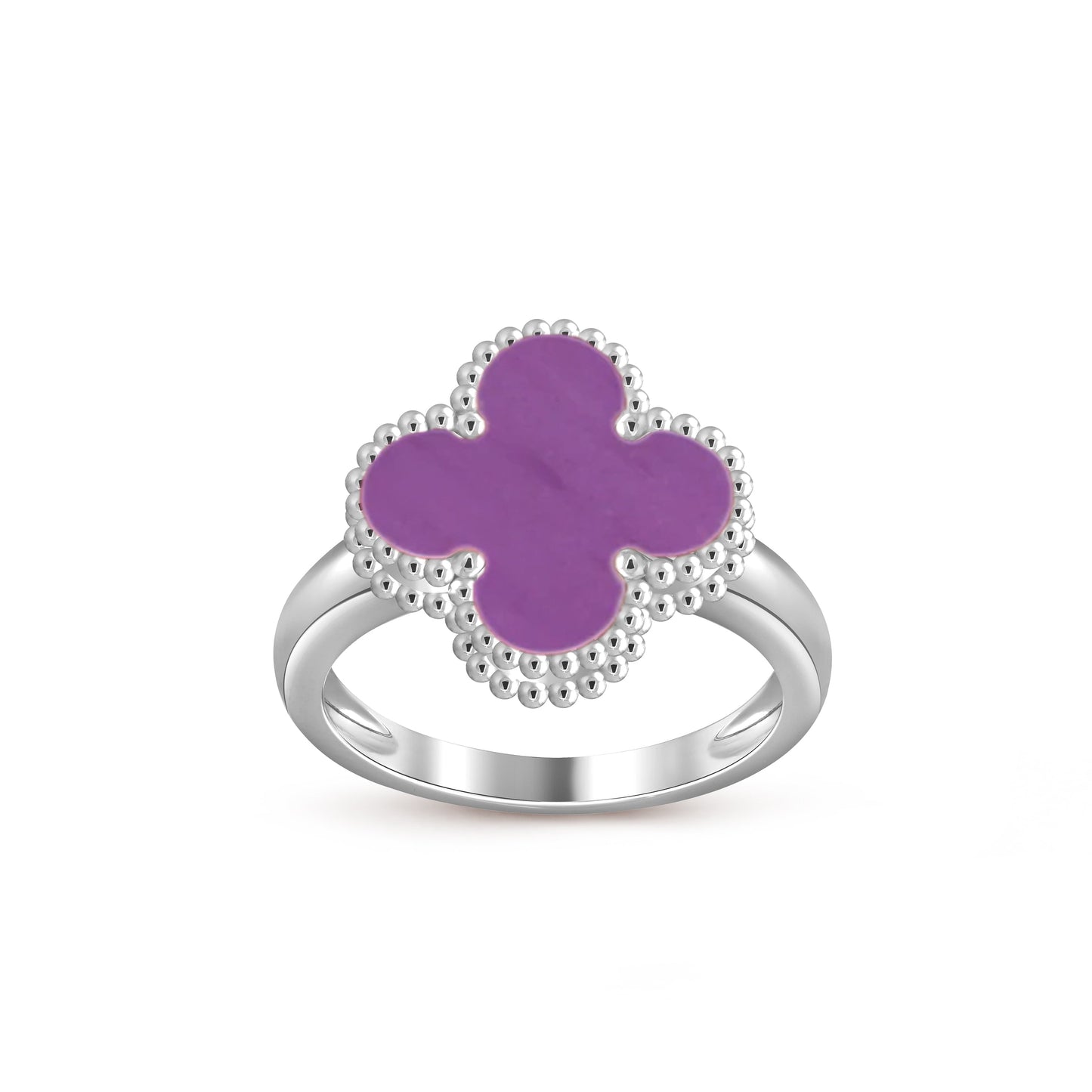 [Saipan]LUCKY CLOVER VINTAGE WHITE GOLD RING COLLECTION