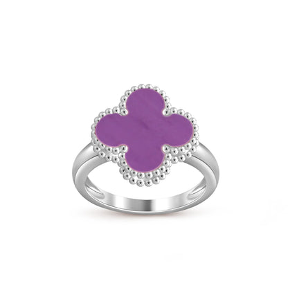 [Saipan]LUCKY CLOVER VINTAGE WHITE GOLD RING COLLECTION