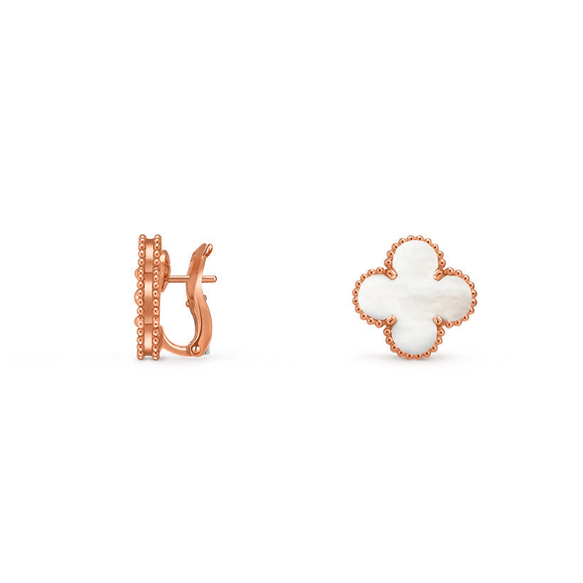 [Saipan]15MM CLOVER FLOWER STUD EARRINGS ROSE GOLD COLLECTION