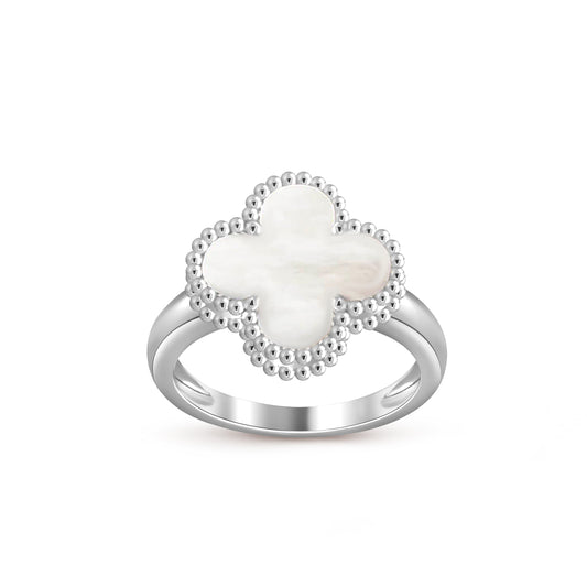 [Saipan]LUCKY CLOVER VINTAGE WHITE GOLD RING COLLECTION