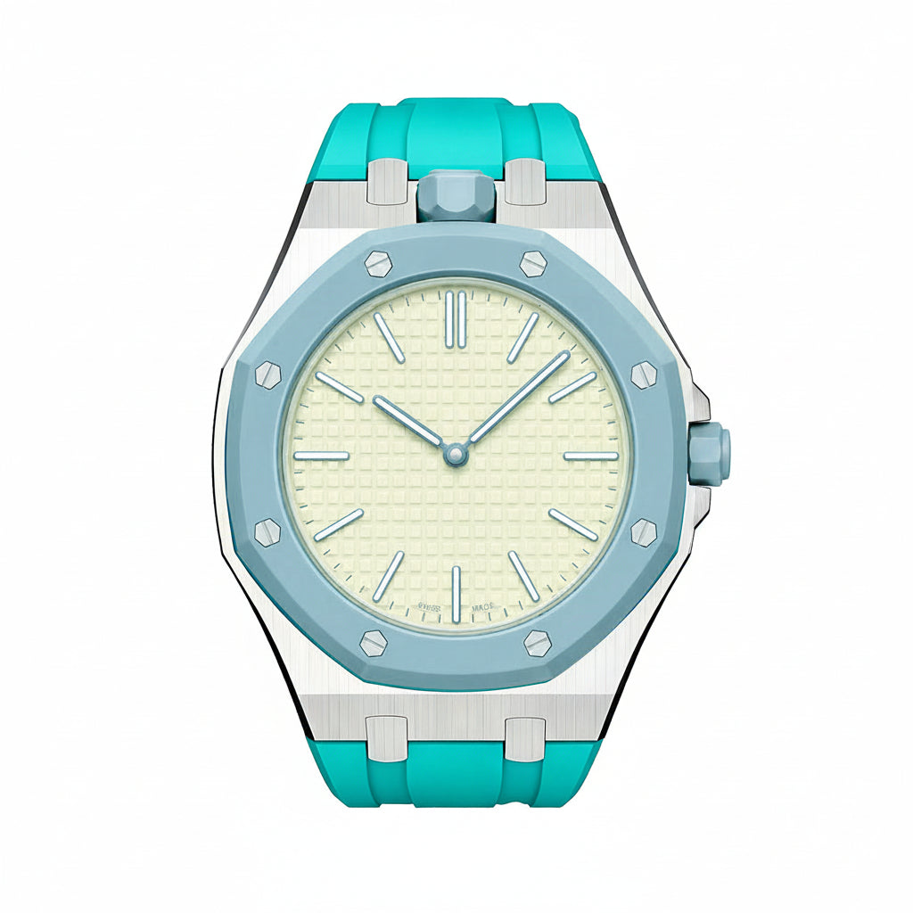 [Saipan]OAK POP SKY BLUE STEEL SILICONE STRAP